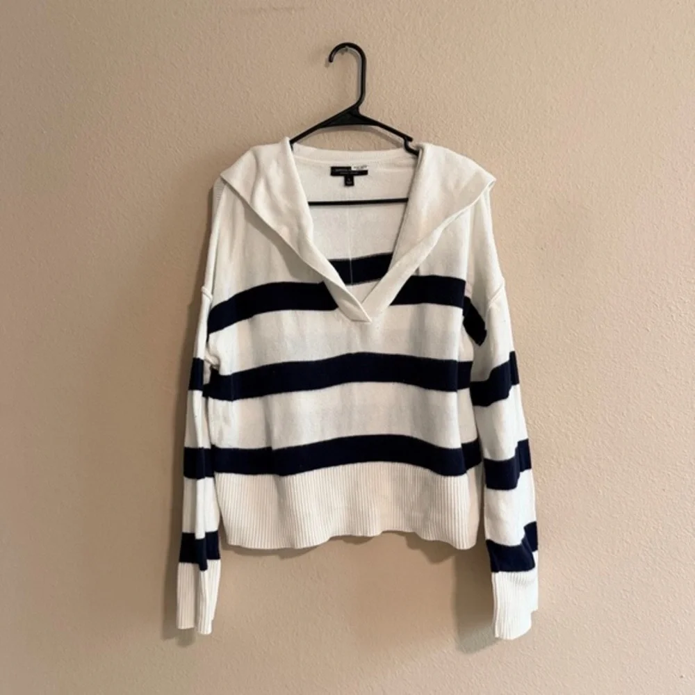 Banana Republic Striped Collared Organic Cotton Sweater